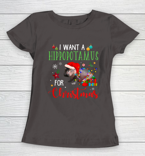 I Want A Hippopotamus For Christmas Hippo Fiona Women's T-Shirt 7
