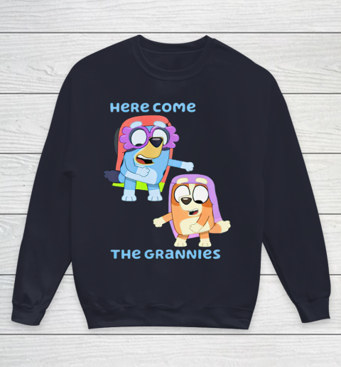 Blueys Shirt Here Come The Grannies Youth Sweatshirt 2
