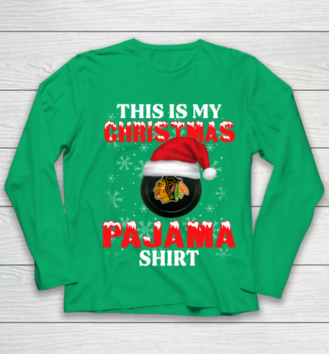 Chicago Blackhawks This Is My Christmas Pajama Shirt NHL Youth Long Sleeve 4