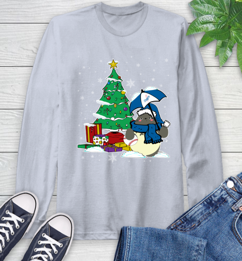 Los Angeles Dodgers MLB Baseball Cute Tonari No Totoro Christmas Sports Long Sleeve T-Shirt 6