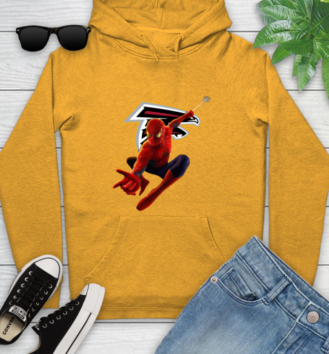 NFL Spider Man Avengers Endgame Football Atlanta Falcons Youth Hoodie 3