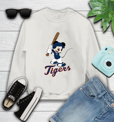 MLB Baseball Detroit Tigers Cheerful Mickey Mouse Shirt Sweatshirt 12