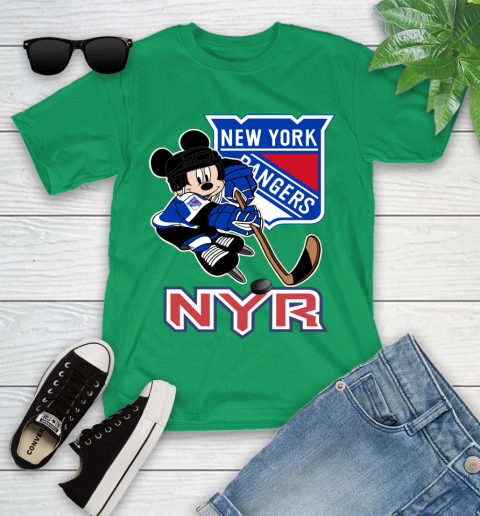 NHL New York Rangers Mickey Mouse Disney Hockey T Shirt Youth T-Shirt 6