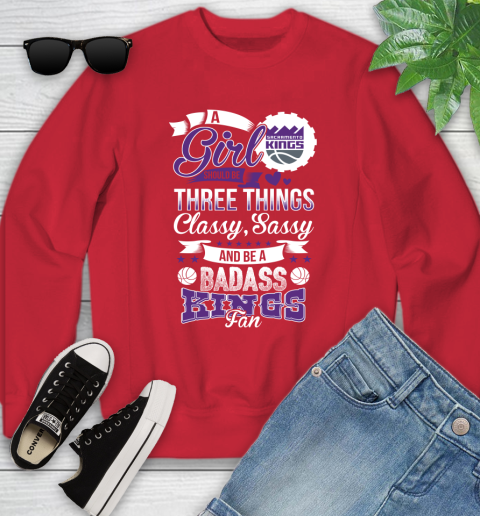 Sacramento Kings NBA A Girl Should Be Three Things Classy Sassy And A Be Badass Fan Youth Sweatshirt 9 Sacramento Kings NBA A Girl Should Be Three Things Classy Sassy And A Be Badass Fan Youth Sweatshirt - Image 9