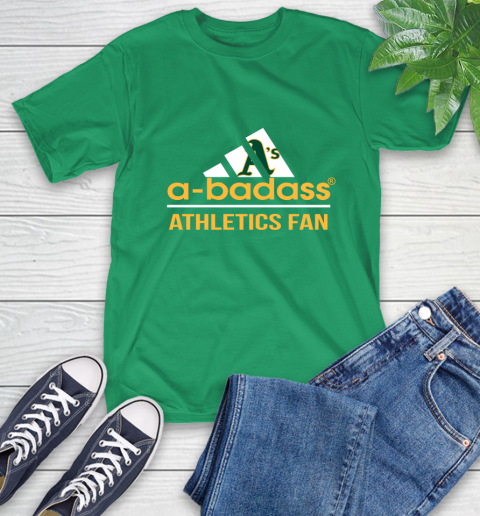 MLB A Badass Oakland Athletics Fan Adidas Baseball Sports T-Shirt 7