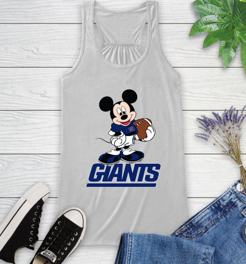 NFL Football New York Giants Cheerful Mickey Mouse Shirt Racerback Tank 2