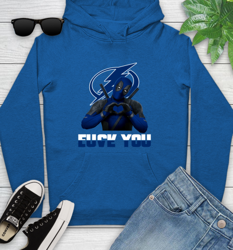 NHL Tampa Bay Lightning Deadpool Love You Fuck You Hockey Sports Youth Hoodie 11