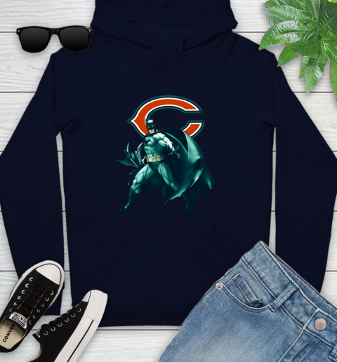 NFL Batman Football Sports Chicago Bears Youth Hoodie 4