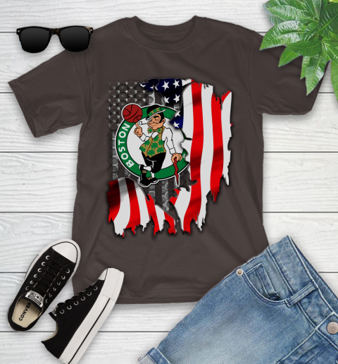 Boston Celtics NBA Basketball American Flag Youth T-Shirt 7