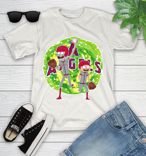 MLB Los Angeles Angels Rick And Morty Baseball Sports Youth T-Shirt