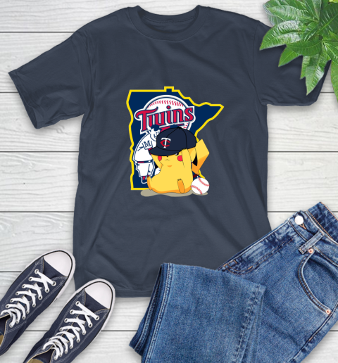MLB Pikachu Baseball Sports Minnesota Twins T-Shirt 4