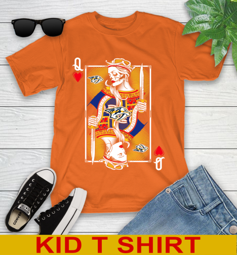 NHL Hockey Nashville Predators The Queen Of Hearts Card Shirt Youth T-Shirt 8