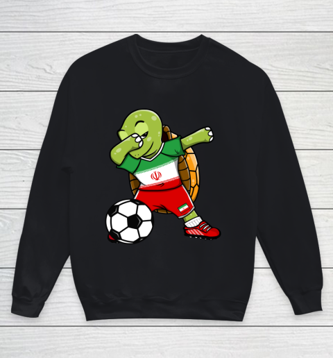 Dabbing Turtle Iran Soccer Fans Jersey Iranian Football Youth Sweatshirt