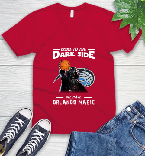 NBA Come To The Dark Side We Have Orlando Magic Star Wars Darth Vader Basketball V-Neck T-Shirt 6