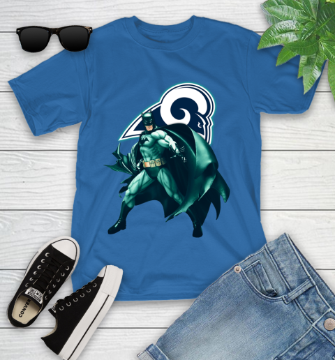 NFL Batman Football Sports Los Angeles Rams Youth T-Shirt 9