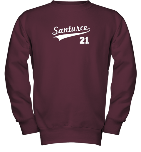 ob36 vintage santurce 21 puerto rico baseball youth sweatshirt 47 front maroon