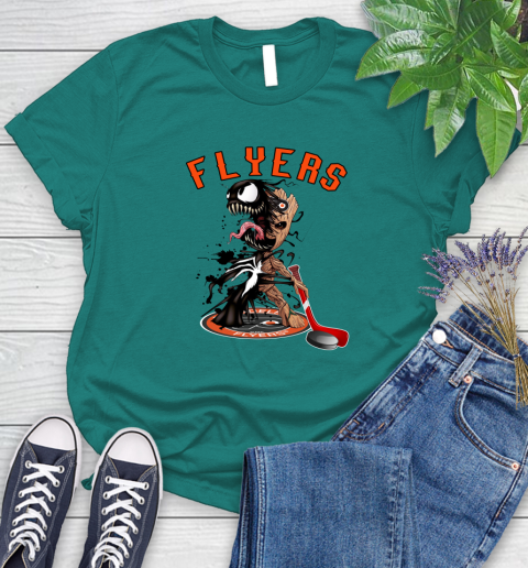 NHL Philadelphia Flyers Hockey Venom Groot Guardians Of The Galaxy Women's T-Shirt 12
