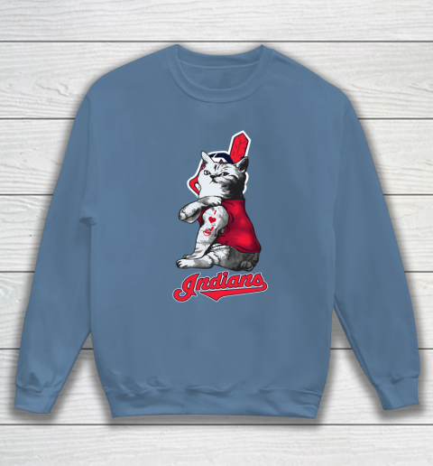 MLB Baseball My Cat Loves Cleveland Indians Sweatshirt 6