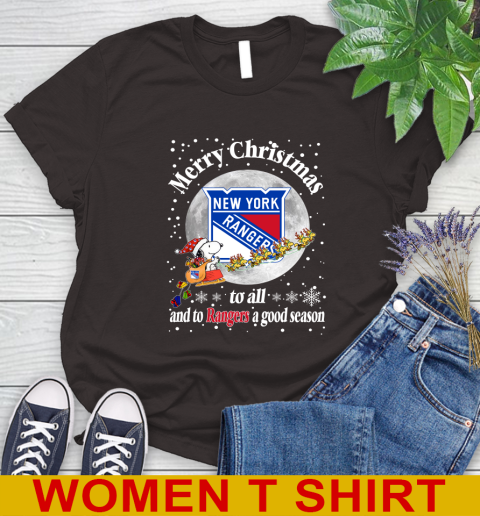 New York Rangers Merry Christmas To All And To Rangers A Good Season NHL Hockey Sports Women's T-Shirt 9