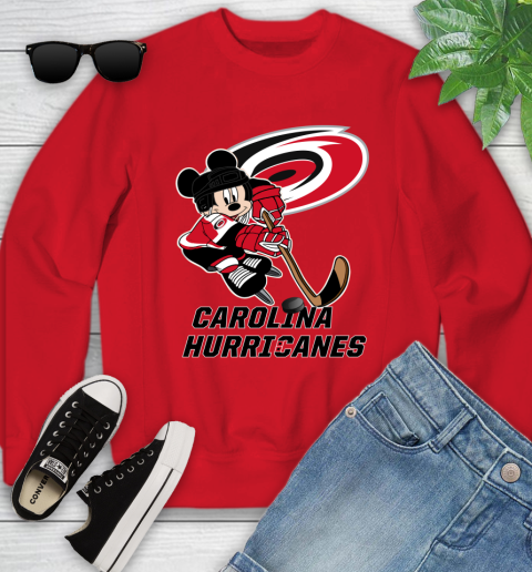 NHL Carolina Hurricanes Mickey Mouse Disney Hockey T Shirt Youth Sweatshirt 9
