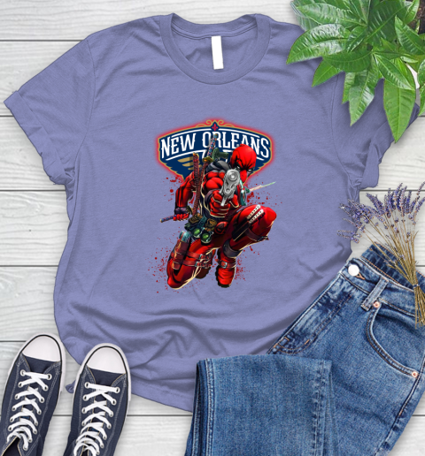 NBA Deadpool Marvel Comics Sports Basketball New Orleans Pelicans Women's T-Shirt 11