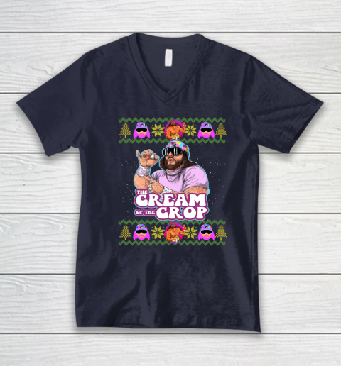 Macho The Cream of The Crop,Wrestling Ugly Christmas V-Neck T-Shirt 2