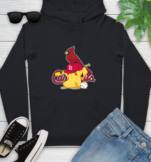 MLB Pikachu Baseball Sports St.Louis Cardinals Youth Hoodie 2