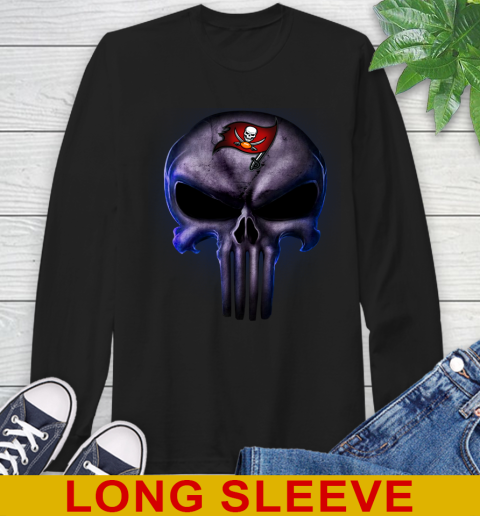 Tampa Bay Buccaneers NFL Football Punisher Skull Sports Long Sleeve T-Shirt
