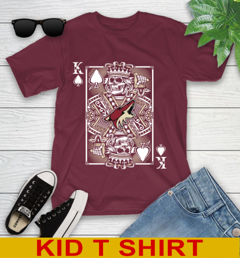 Arizona Coyotes NHL Hockey The King Of Spades Death Cards Shirt Youth T-Shirt 5