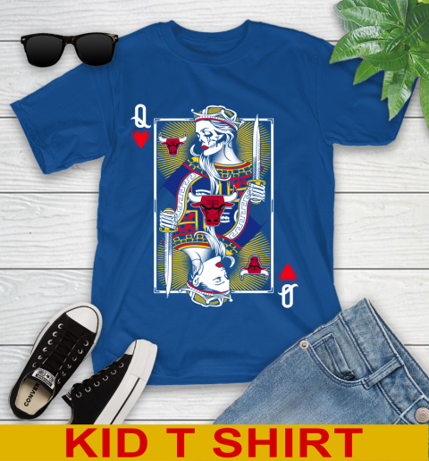 NBA Basketball Chicago Bulls The Queen Of Hearts Card Shirt Youth T-Shirt 10