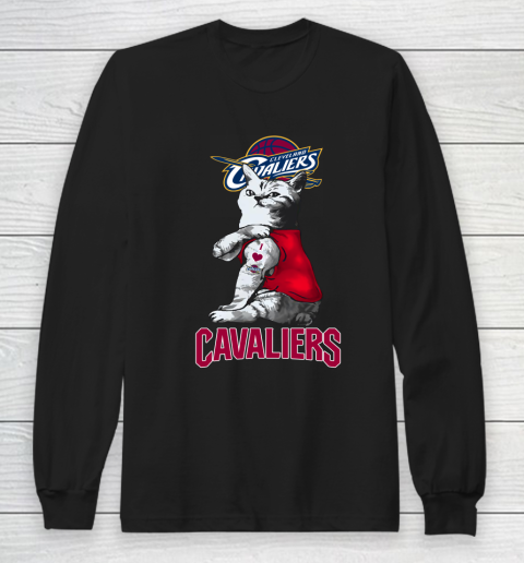 NBA Basketball My Cat Loves Cleveland Cavaliers Long Sleeve T-Shirt