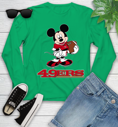 NFL Football San Francisco 49ers Cheerful Mickey Mouse Shirt Youth Long Sleeve 6