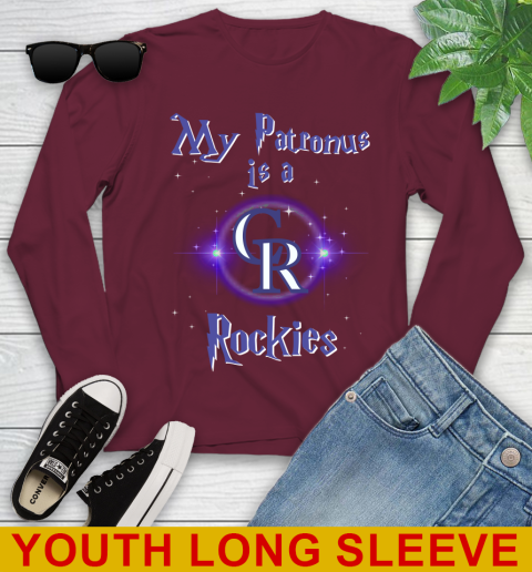 MLB Baseball Harry Potter My Patronus Is A Colorado Rockies Youth Long Sleeve 6