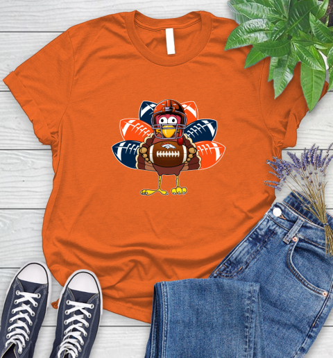 Denver Broncos Turkey Thanksgiving Day Women's T-Shirt 4