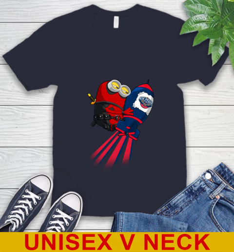 NBA Basketball New Orleans Pelicans Deadpool Minion Marvel Shirt V-Neck T-Shirt 2