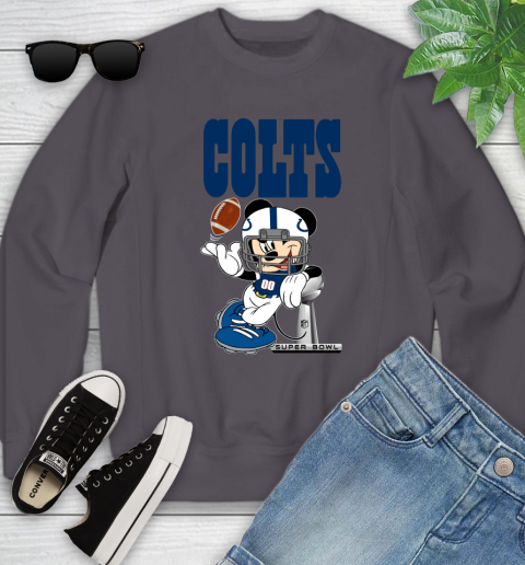 NFL Indianapolis Colts Mickey Mouse Disney Super Bowl Football T Shirt Youth Sweatshirt 6