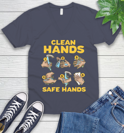 Nurse Shirt Washing Clean Hands Safe Hand Hygiene Wash Save T Shirt V-Neck T-Shirt 7