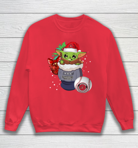 Arizona Diamondbacks Christmas Baby Yoda Star Wars Funny Happy MLB Sweatshirt 8