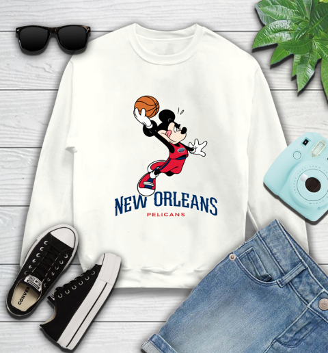 NBA Basketball New Orleans Pelicans Cheerful Mickey Mouse Shirt Sweatshirt 2