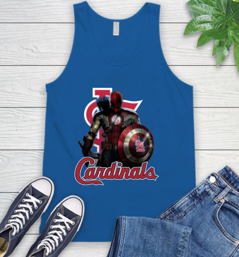 MLB Captain America Thor Spider Man Hawkeye Avengers Endgame Baseball St.Louis Cardinals Tank Top 5