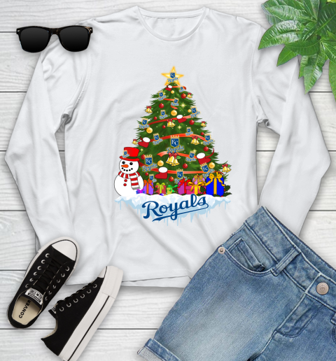 Kansas City Royals Merry Christmas MLB Baseball Sports Youth Long Sleeve