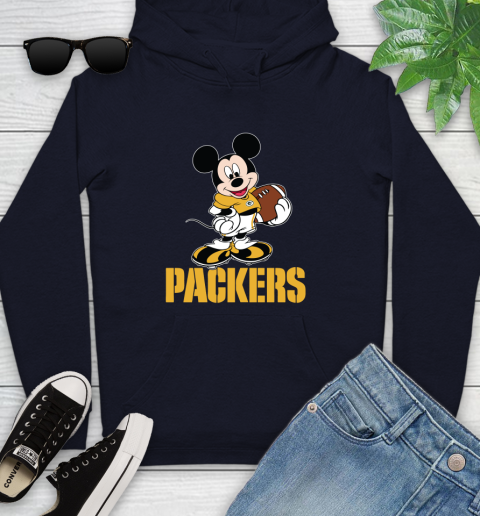 NFL Football Green Bay Packers Cheerful Mickey Mouse Shirt Youth Hoodie 4