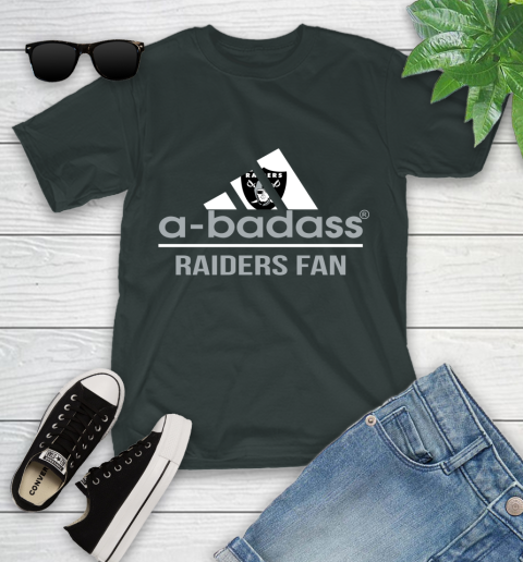 NFL A Badass Oakland Raiders Fan Adidas Football Sports Youth T-Shirt 6