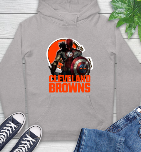 NFL Captain America Thor Spider Man Hawkeye Avengers Endgame Football Cleveland Browns Hoodie 12