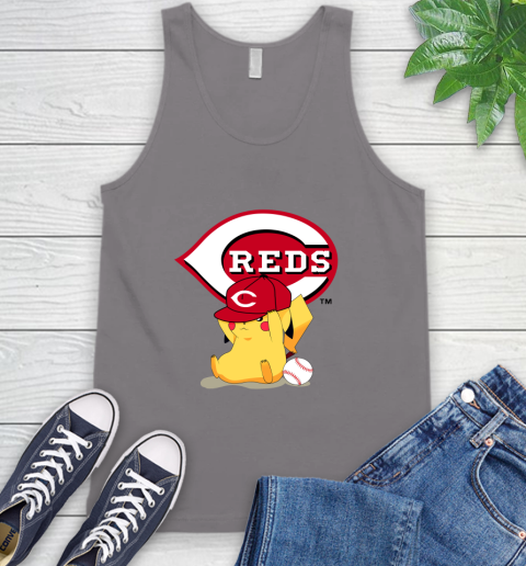 MLB Pikachu Baseball Sports Cincinnati Reds Tank Top 7