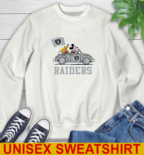 NFL Football Oakland Raiders Pluto Mickey Driving Disney Shirt Sweatshirt
