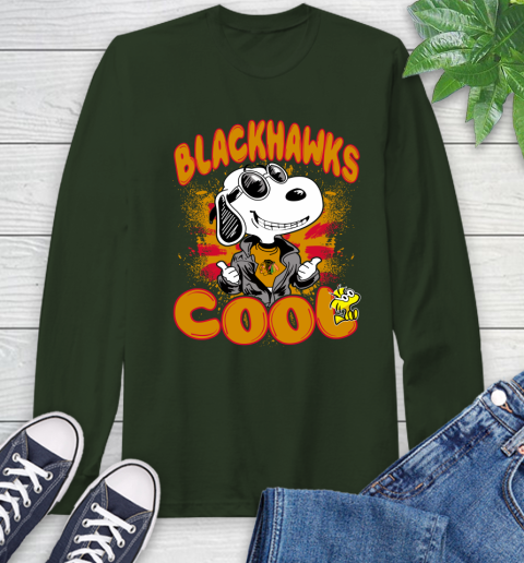 NHL Hockey Chicago Blackhawks Cool Snoopy Shirt Long Sleeve T-Shirt 6