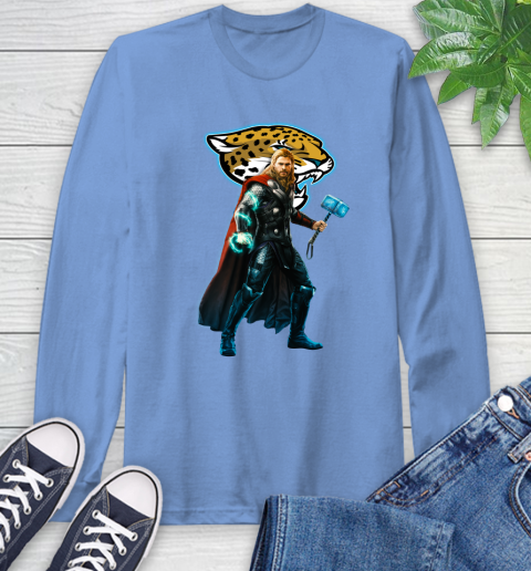 NFL Thor Avengers Endgame Football Jacksonville Jaguars Long Sleeve T-Shirt 11