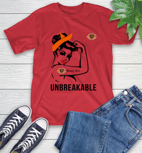 NFL Chicago Bears Girl Unbreakable Football Sports T-Shirt 10