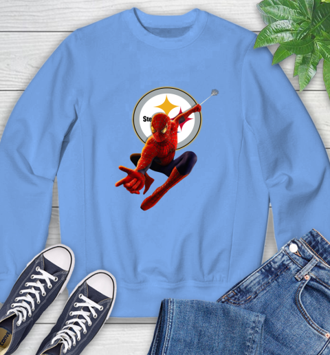 NFL Spider Man Avengers Endgame Football Pittsburgh Steelers Sweatshirt 11